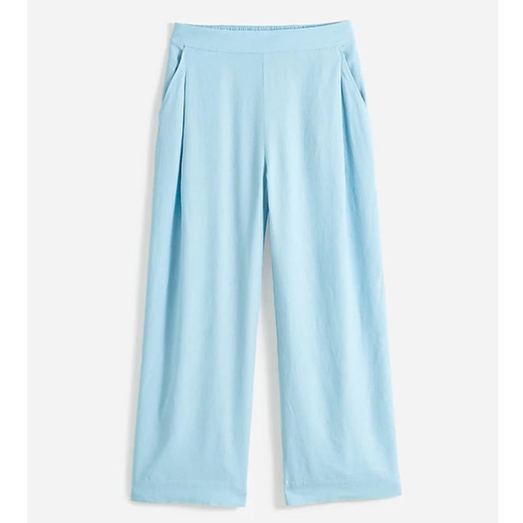 Madewell Pull On Straight Crop Linen Blend Casual Pants US Women's 10 New - Picture 2 of 9